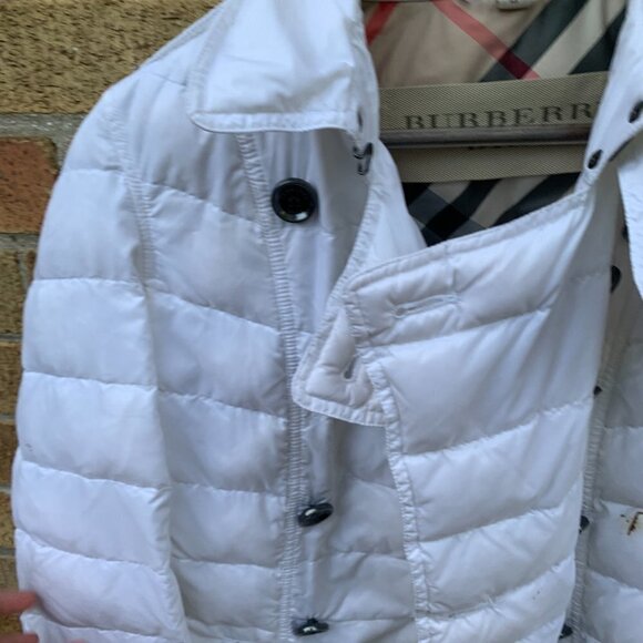 Burberry Goose Down Novacheck Puffer Jacket Medium White - Picture 8 of 16